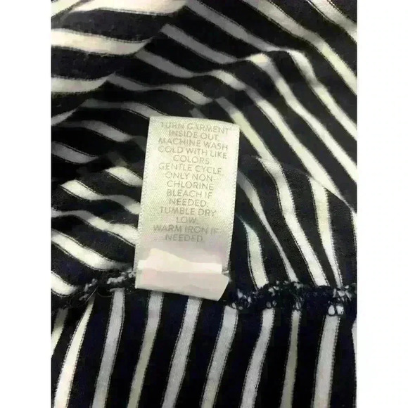 J Jill Cotton Model Navy Striped Smocked Bell Sleeve Tunic Top M Petite Artsy - Picture 9 of 9